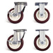 Knaack 516 6" Non-Marking Polyurethane Caster Set with Brakes (4 Pack)
