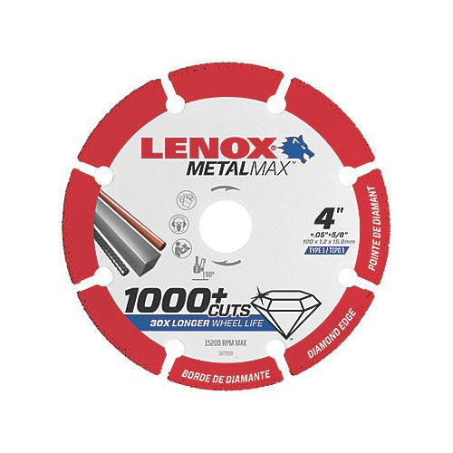 Lenox 1972920 MetalMax Diamond Cutoff Wheel 4" x 5/8"