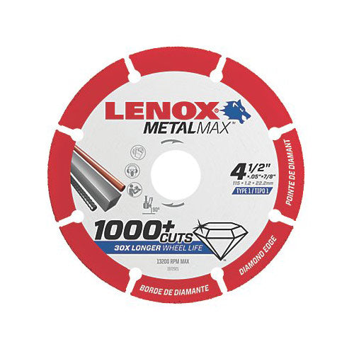 Lenox 1972921 4-1/2" x 7/8" MetalMax Diamond Cutoff Wheel