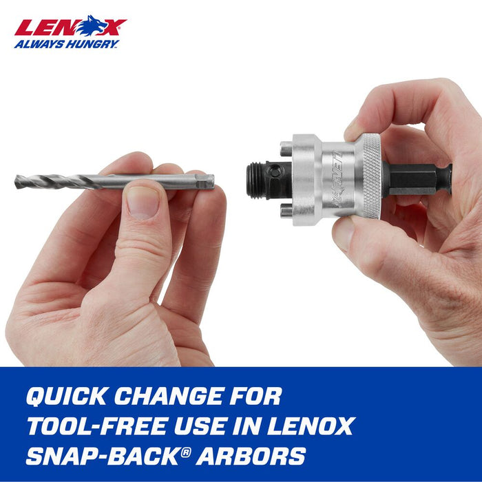 Lenox LXAH99414PB 1/4-in Quick Change High Speed Steel Hole Saw Arbor - 5