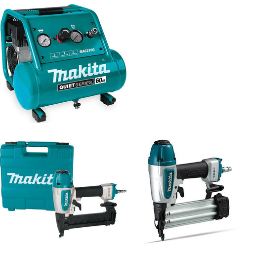 Makita MAC210Q Air Compressor Kit W/ Stapler and FREE Brad Nailer