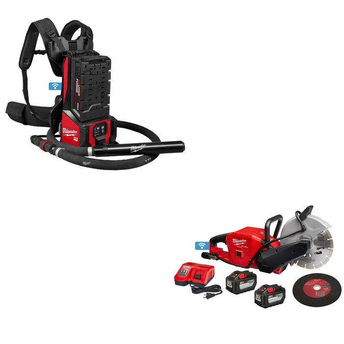 Milwaukee MXF372-2XCB Concrete Vibrator Kit W/ FREE 2786-22HD 9" Cut-Off Saw