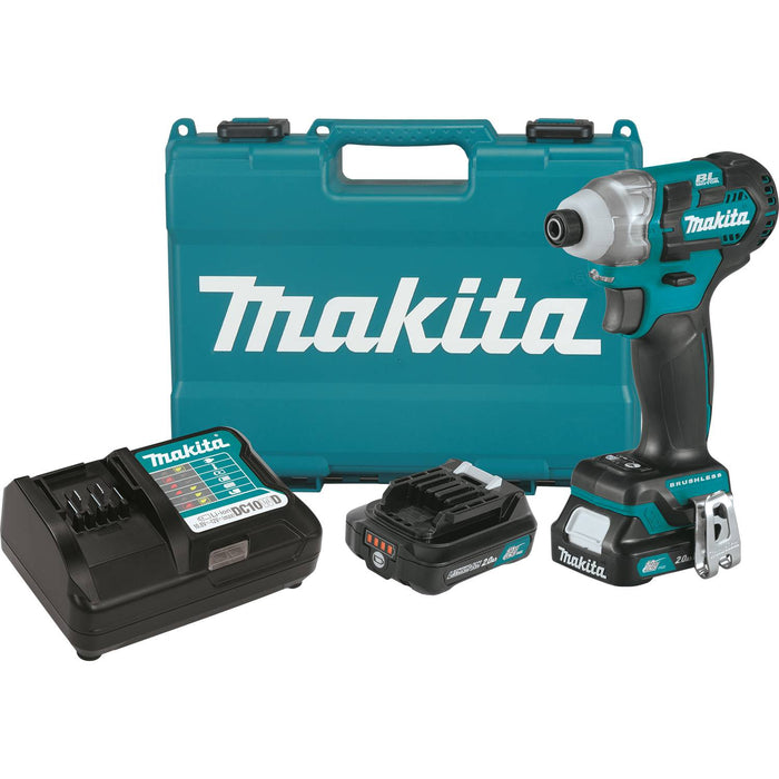 Makita DT04R1 12V max CXT Li-Ion Brushless Impact Driver Kit, 2.0Ah