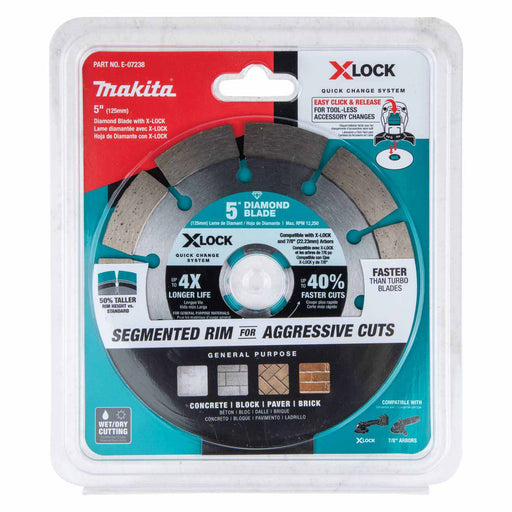 Makita E-07238 X-LOCK 5" Segmented Diamond Blade for Masonry Cutting - 2