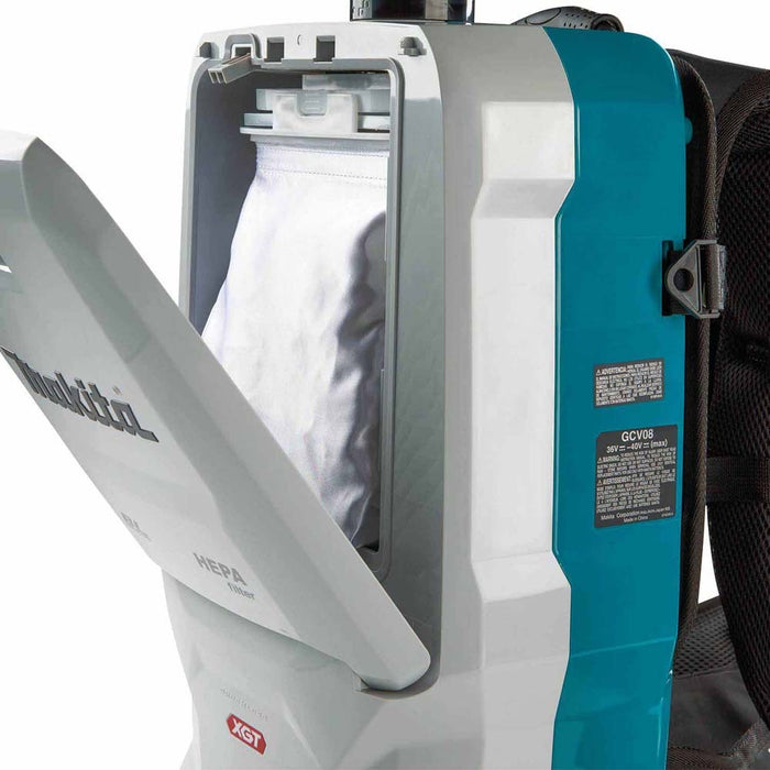 Makita GCV08PM 40V max XGT Brushless Cordless 6 Quart HEPA Filter Backpack Dry Vacuum Kit (4.0Ah)