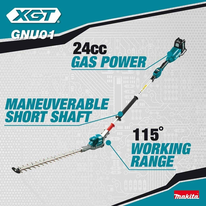 Makita GNU01M1 40V max XGT Brushless Cordless 24" Articulating Pole Hedge Trimmer Kit (4.0Ah) - 13