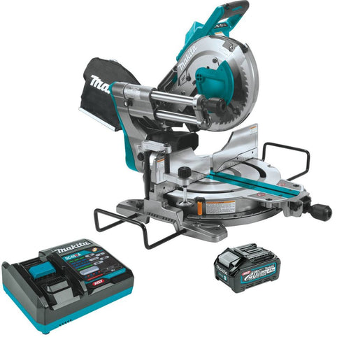 Makita GSL03M1 40V max XGT Brushless Cordless 10" Dual-Bevel Sliding Compound Miter Saw Kit, AWS Capable, with one battery (4.0Ah)