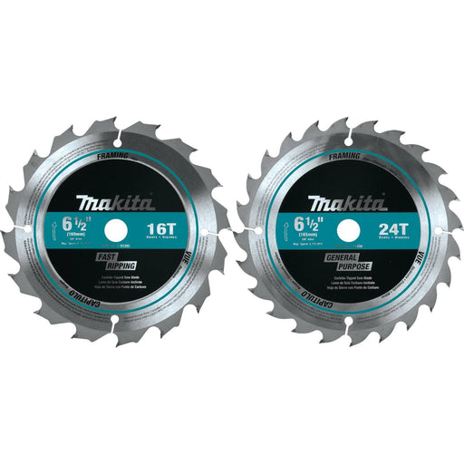 Makita T-01426 2 Piece 6-1/2" Carbide-Tipped Circular Saw Blade Set
