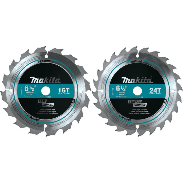 Makita T-01426 2 Piece 6-1/2" Carbide-Tipped Circular Saw Blade Set
