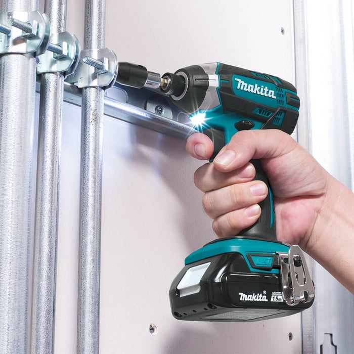 Makita XDT11SY 18V LXT Lithium-Ion Compact Cordless Impact Driver Kit, var. spd., rev., L.E.D. Light, case (1.5Ah) - 8