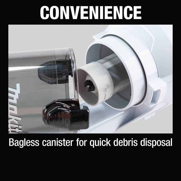 Makita XLC11ZW 18V LXT Lithium-ion Compact Brushless Cordless Cyclonic 4-Speed Stick Vacuum (Tool Only) - 11