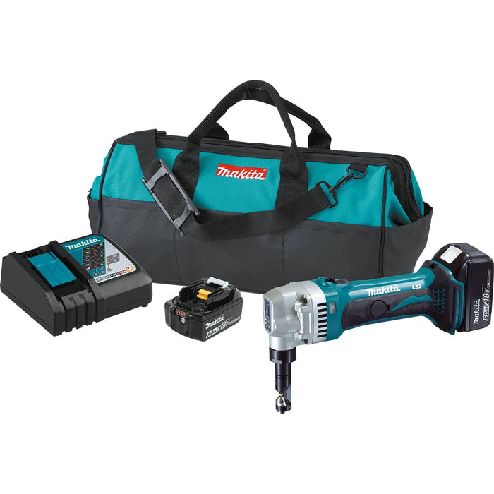 Makita XNJ01T 18V LXT Li-Ion Cordless 16 Gauge Nibbler Kit, 5.0 Ah