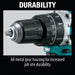 Makita XPH12R 18V LXT Compact 1/2" Hammer Driver-Drill Kit (2.0Ah) - 8