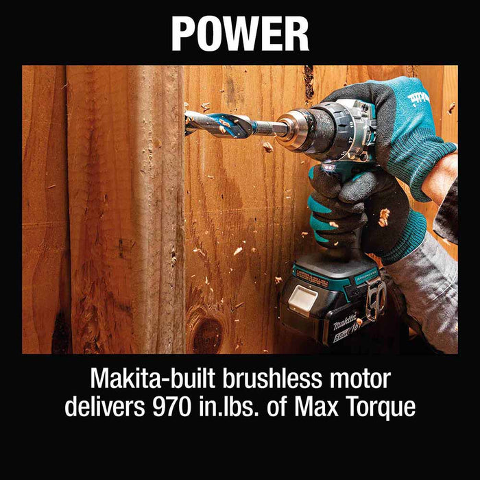 Makita XPH16T 18V LXT Lithium-Ion Compact Brushless Cordless 1/2" Hammer Driver-Drill Kit (5.0Ah) - 12