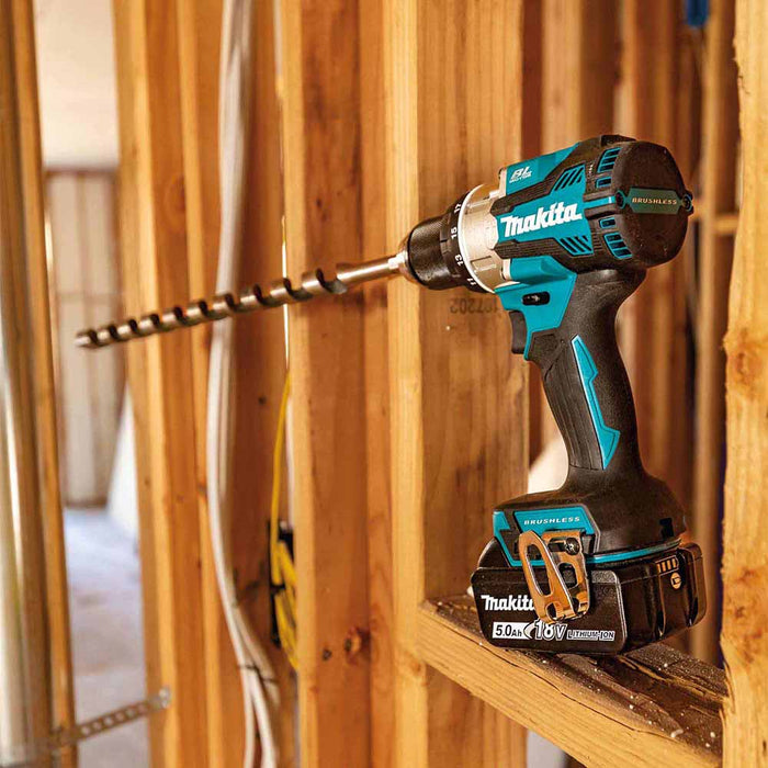 Makita XPH16T 18V LXT Lithium-Ion Compact Brushless Cordless 1/2" Hammer Driver-Drill Kit (5.0Ah) - 17