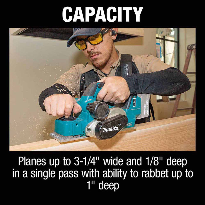 Makita XPK02Z 18V LXT Lithium-Ion Cordless 3-1/4" Planer, AWS™ Capable (Tool Only) - 19