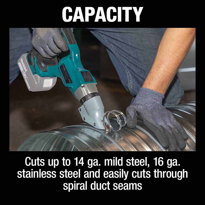 Makita XSJ03Z 18V LXT Lithium‑Ion Brushless Cordless 14 Gauge Straight Shear, Tool Only - 4