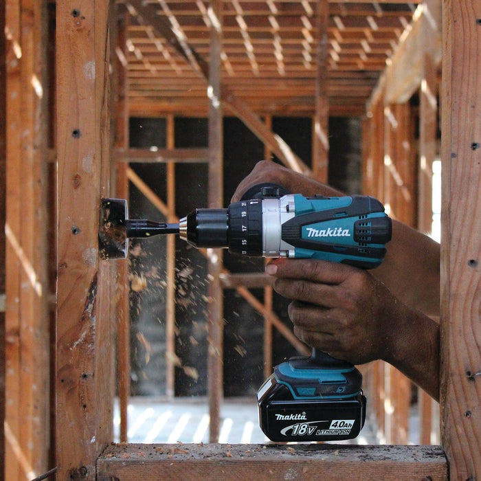 Makita XT263M 18V LXT Li-Ion Cordless 2-Piece Combo Kit (Hammer Drill/ Impact Driver) 4.0 Ah - 5