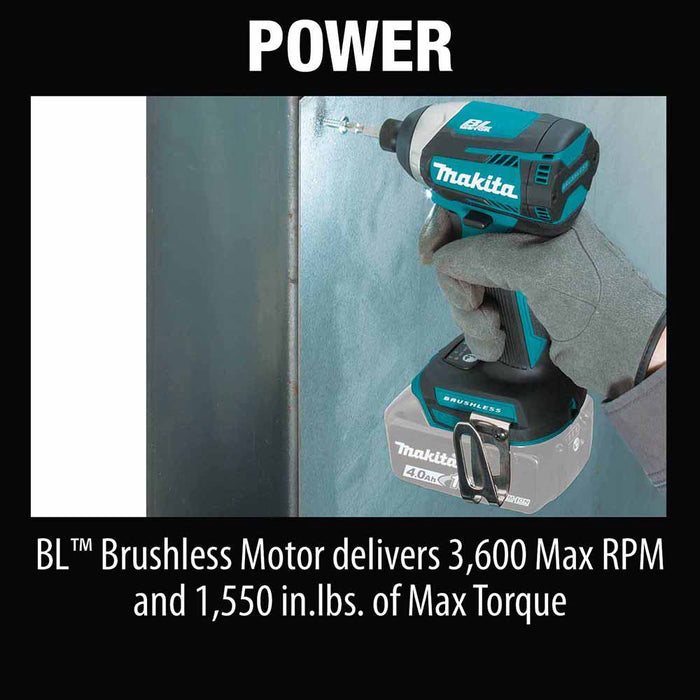 Makita XT296SMR 18V LXT Lithium-Ion Brushless Cordless 2-Pc. Combo Kit (2.0Ah/4.0Ah)