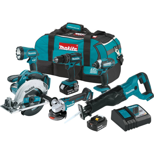 Makita XT610 18V LXT Li-Ion Cordless 6-pc Tool Combo Kit (3.0Ah)