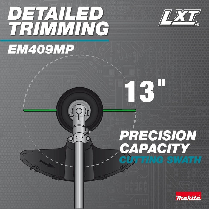 Makita XUX02SM1X5 18V LXT Brushless Couple Shaft Power Head Kit w/ String Trimmer, Pole Saw & Articulating Hedge Trimmer Attachments (4.0Ah) - 8