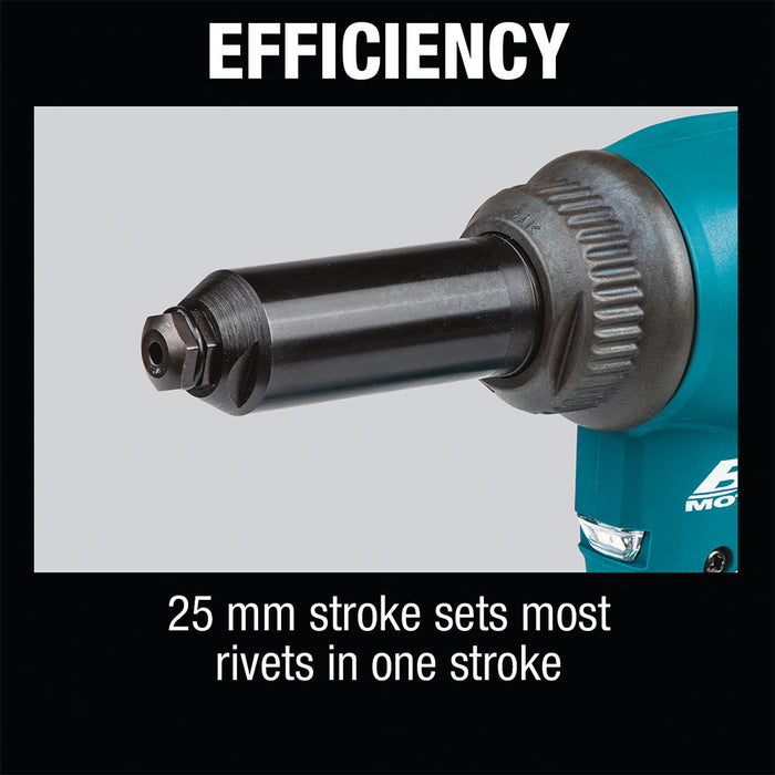 Makita XVR01T 18V LXT Lithium-Ion Brushless Cordless Rivet Tool Kit, 5.0Ah - 6