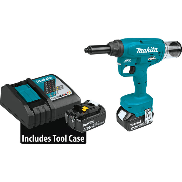 Makita XVR02T 18V LXT Lithium-Ion Brushless Cordless Rivet Tool Kit(5.0Ah)