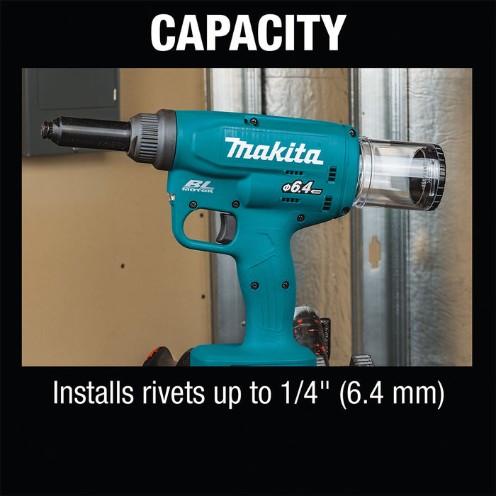 Makita XVR02T 18V LXT Lithium-Ion Brushless Cordless Rivet Tool Kit(5.0Ah) - 4