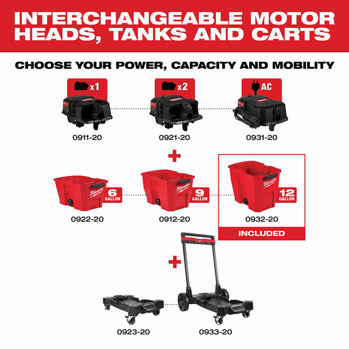 Milwaukee 0932-20 12 Gallon Wet/Dry Vacuum Tank - 3