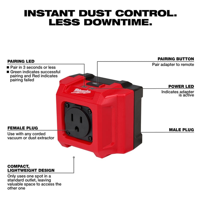 Milwaukee 0950-20 Wireless Dust Control Adapter & Remote Kit - 5
