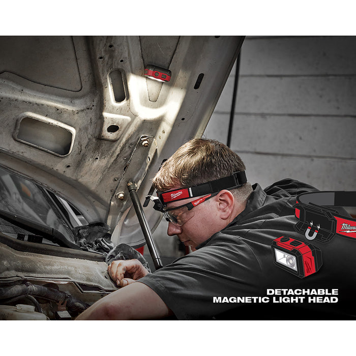 Milwaukee 2012R Rechargeable Detachable Magnetic Headlamp / Task Light 450 Lumens - 6