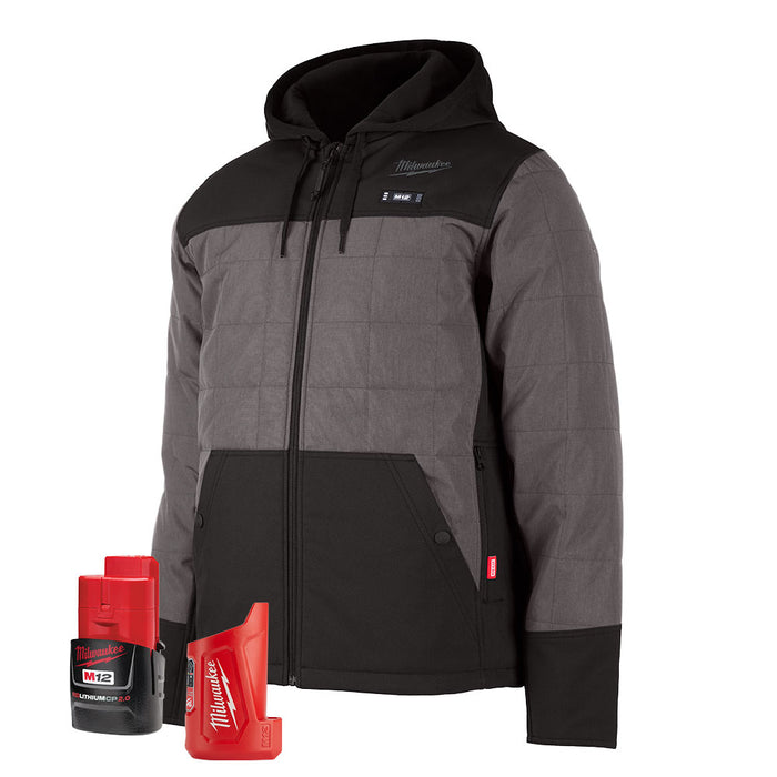 Milwaukee 205G-21 M12 Heated AXIS Hooded Jacket Kit Gray