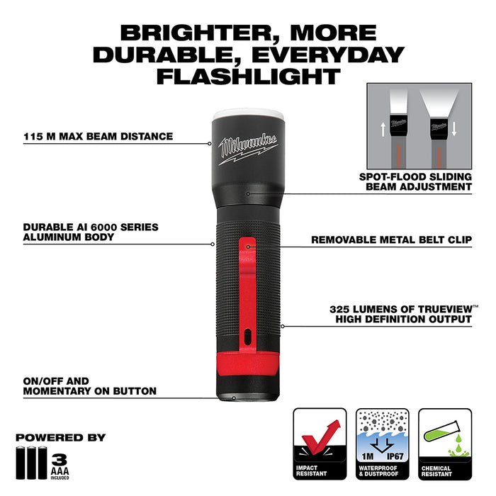 Milwaukee 2107 325-Lumen LED Focusing Flashlight - 3