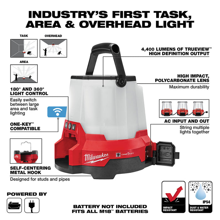 Milwaukee 2146-20 M18 RADIUS LED Compact Site Light with One Key - 3