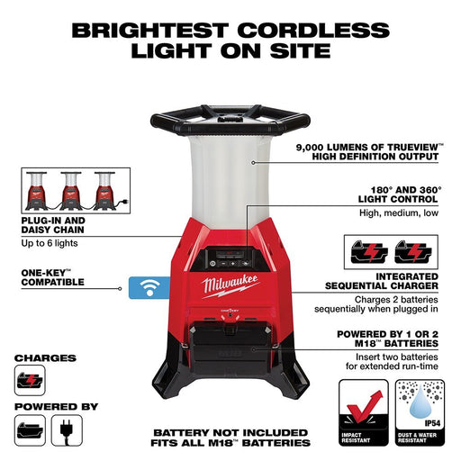 Milwaukee 2150-20 M18 Radius Site Light / Charger with ONE-KEY - 2
