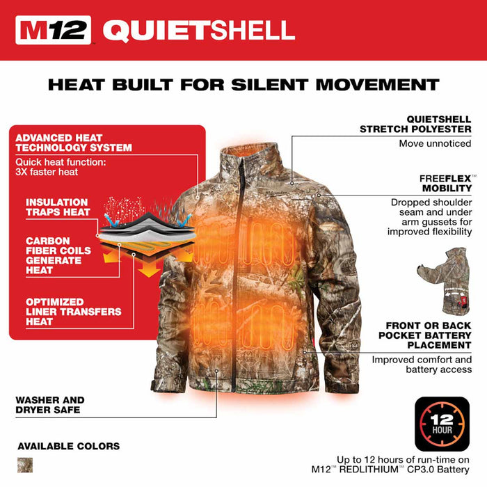 Milwaukee 224C-21 M12 Heated QuietShell Jacket Kit (RealTree Camo) - 10