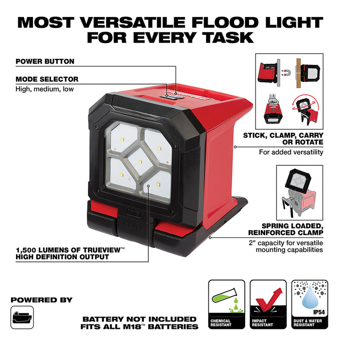 Milwaukee 2365-20 M18 ROVER Mounting Flood Light - 3