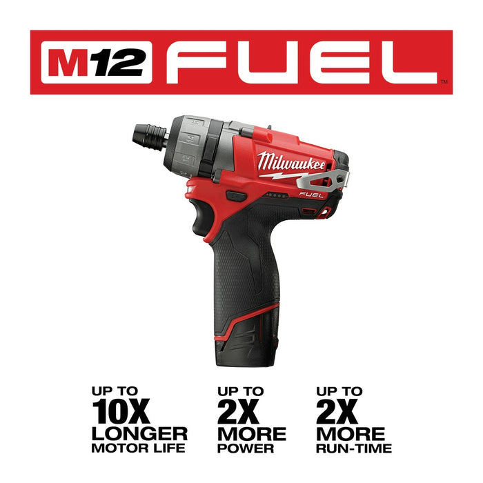 Milwaukee 2402-22 M12 FUEL 1/4" Hex 2-Speed Screwdriver Kit - 3