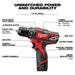 Milwaukee 2407-22 M12 3/8" Cordless Drill Driver Kit with Charger and Carrying Case (2 Batteries) - 3