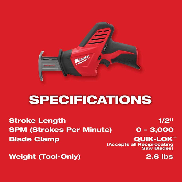 Milwaukee 2420-21 M12 12-Volt Hackzall Saw Kit - 4