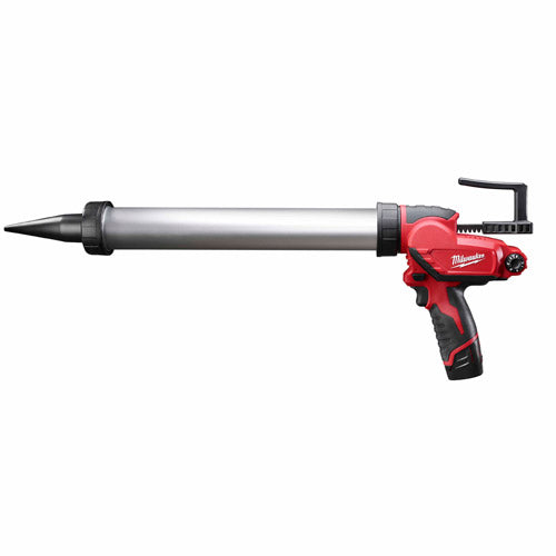 Milwaukee 2442-21 M12 20oz. Aluminum Barrel Sausage Style Caulk and Adhesive Gun Kit - 2