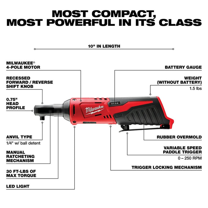 Milwaukee 2456-20 M12™ Cordless 1/4" Ratchet - 3