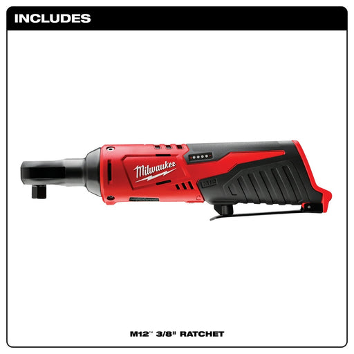 Milwaukee 2457-20 M12 Cordless 3/8" Ratchet (Tool Only) - 2