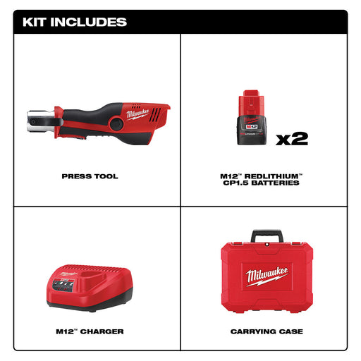 Milwaukee 2473-20 M12 Force Logic Press Tool - No Jaws - 2