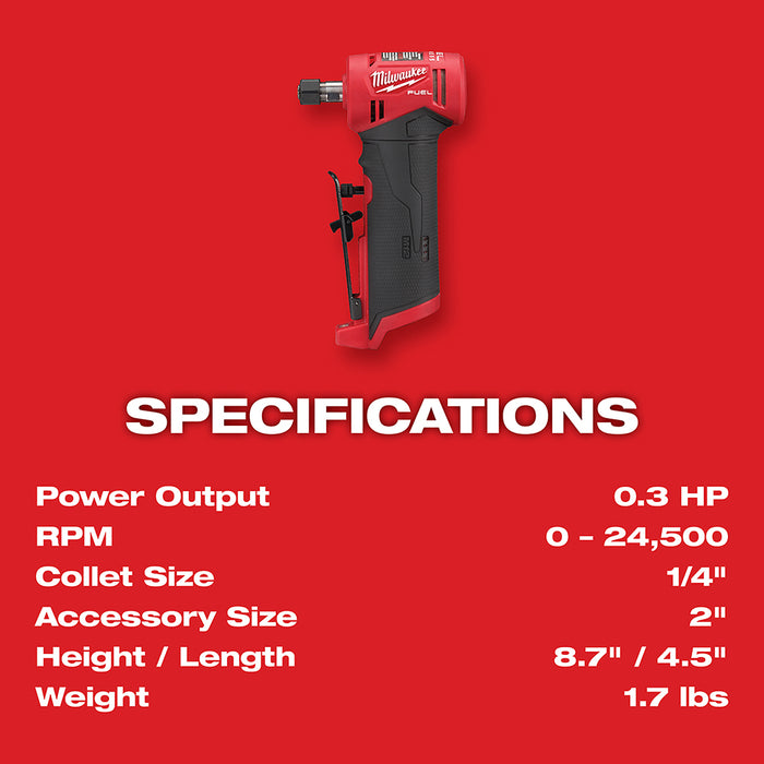 Milwaukee 2485-20 M12 FUEL Right Angle Die Grinder - 8