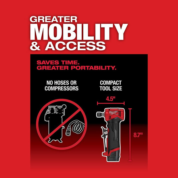Milwaukee 2485-22 M12 FUEL Right Angle Die Grinder 2 Battery Kit - 6