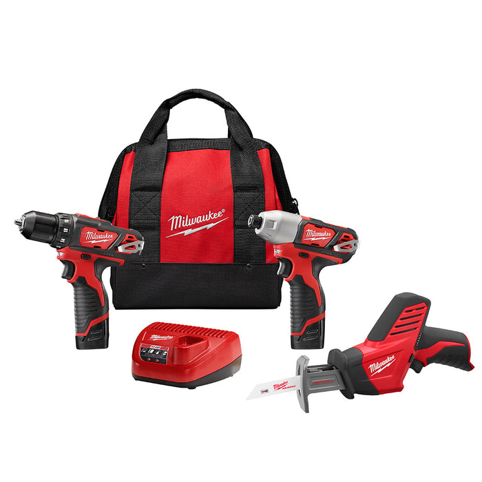 Milwaukee 2498-23 M12 12-Volt Lithium-Ion Cordless Combo Kit (3-Tool)