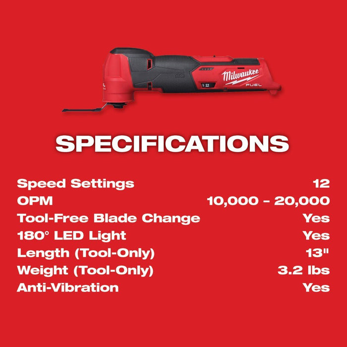 Milwaukee 2526-20 M12 FUEL™ Oscillating Multi-Tool - 8