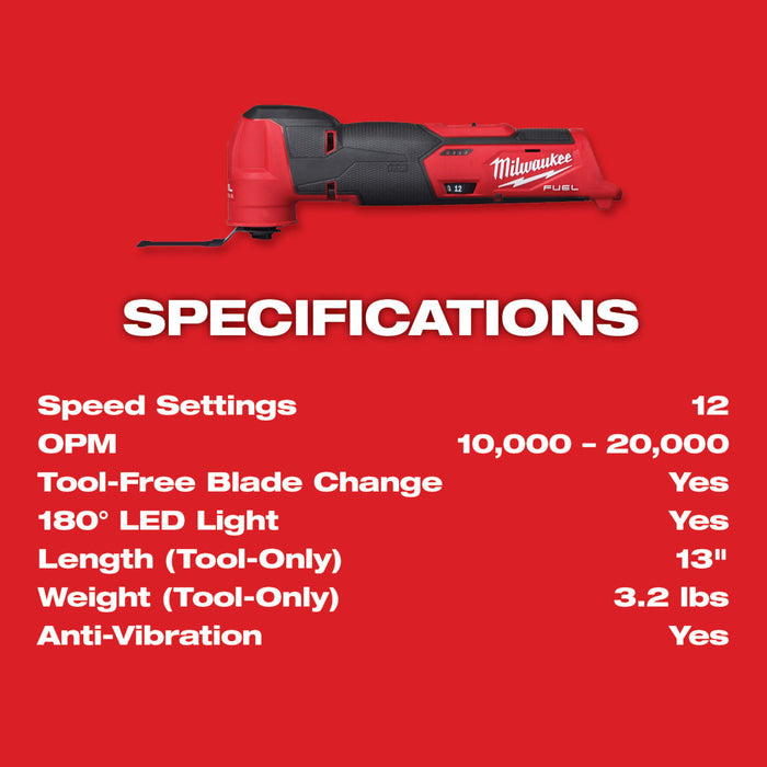 Milwaukee 2526-20 M12 FUEL™ Oscillating Multi-Tool - 8