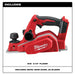 Milwaukee 2623-20 M18 3-1/4" Planer (Tool Only) - 2